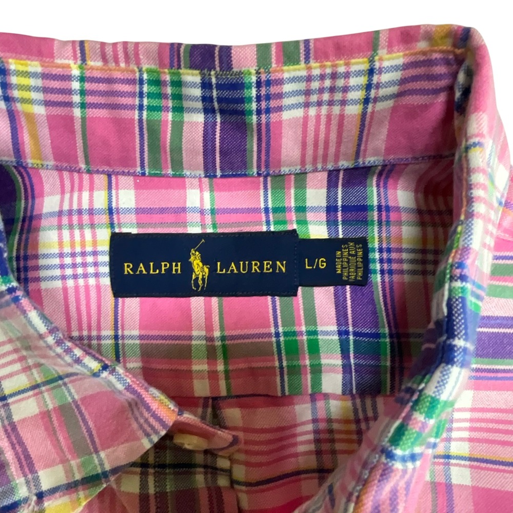 Ralph Lauren Men's Plaid Button Down Shirt Long Sleeve Casual Top Size‎ L - Picture 3 of 4